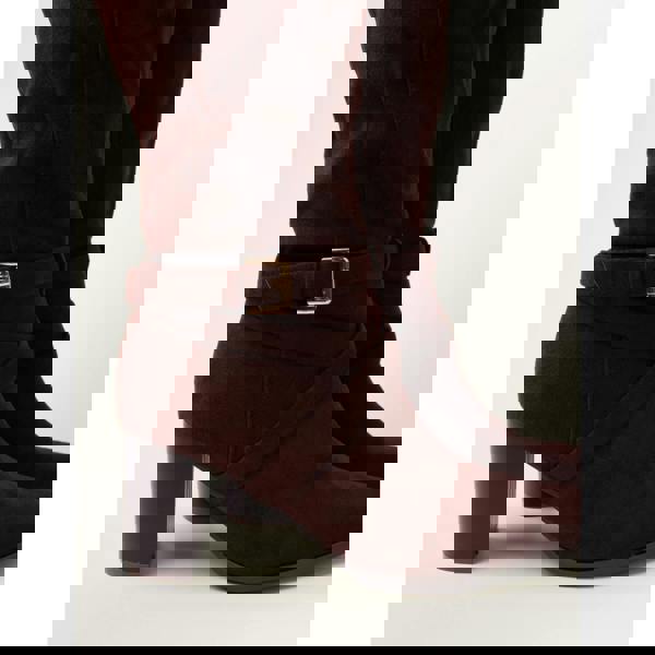 Blue Vanilla Buckle Detail Suedette Knee High Boot