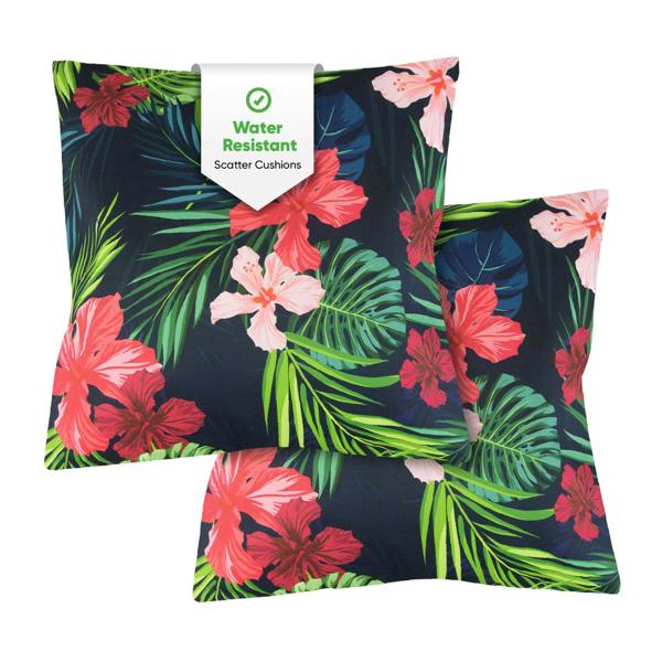 Gardenwize Pair of Outdoor Scatter Cushions – Tropical Leaf Design