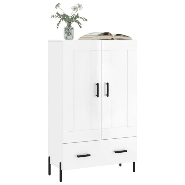 Berkfield Highboard High Gloss White 69.5x31x115 cm Engineered Wood