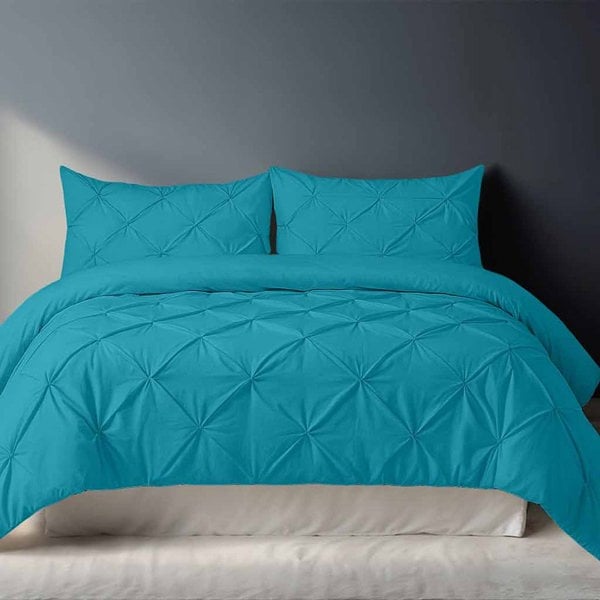 Snug City Pintuck Pinch Pleated Polycotton Duvet Cover And Pillowcase/s Set Bed Linen