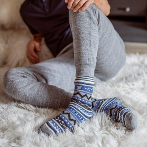 Heat Holders 2 Pairs Mens Thermal Slipper Socks 2.6 TOG Non Slip Double Layer Warm Socks