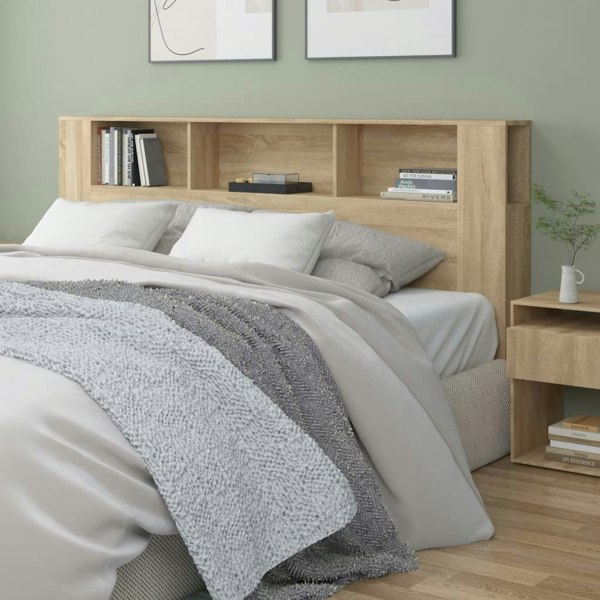 Berkfield Headboard Cabinet Sonoma Oak 200x18.5x104.5 cm