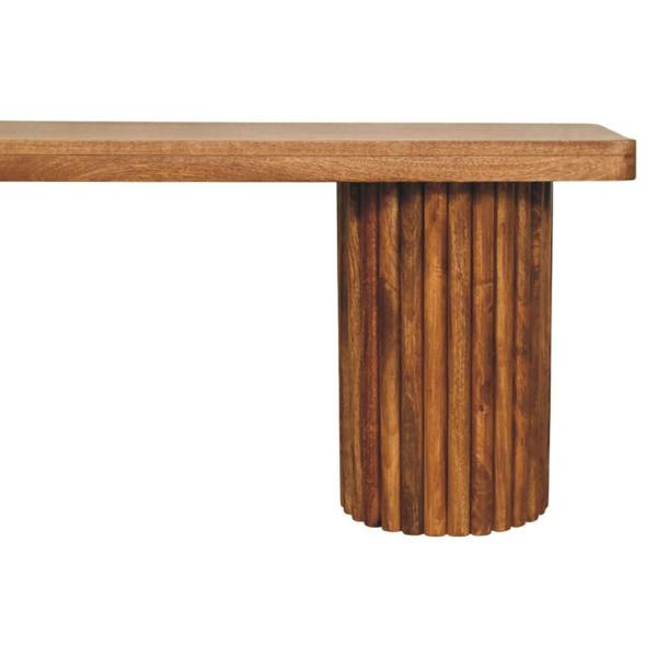 Artisan Furniture Solid Wood Astoria Fluted Bench, Brown