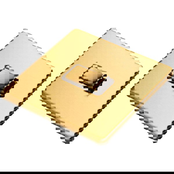 5 PACK 1 Gang Single Light Switch SCREWLESS SATIN BRASS 2 Way 10A Slim Rocker 