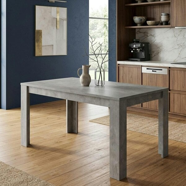 Kosy Koala Dining Table Grey Wood Kitchen Place for 4 Seats, Dining Table Only (Grey H 75 x L 117 x W 77 cm)