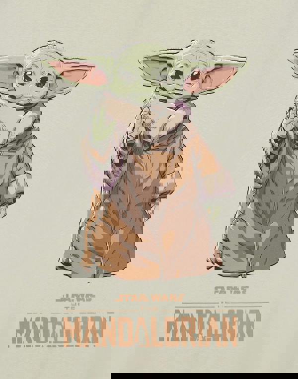 Star Wars The Mandalorian Mens Beige Grogu Short Sleeved T-Shirt