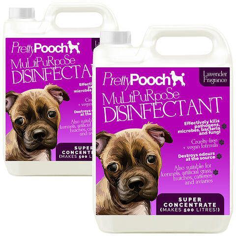 Pretty Pooch Multipurpose Disinfectant - Cleaner, Sanitiser, Deodoriser - Concentrated Formula - Lavender 5L x2