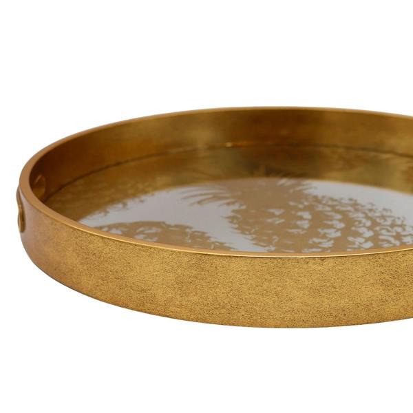 Maison des Cadeaux Elegant Gold Pineapple Mirrored Tray