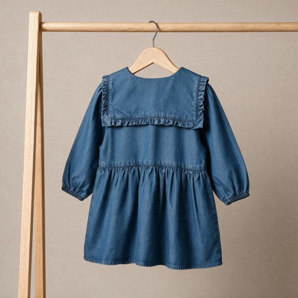 Mini Cuddles Floral-Embroidered Dress (Blue)