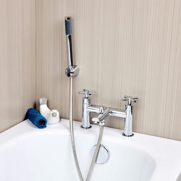 Flode Isak | Bath Shower Mixer Tap | Including Handset and Holder | Chrome