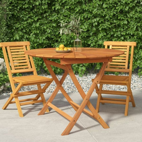 Berkfield Folding Garden Table �_�”�_ 85x75 cm Solid Wood Teak