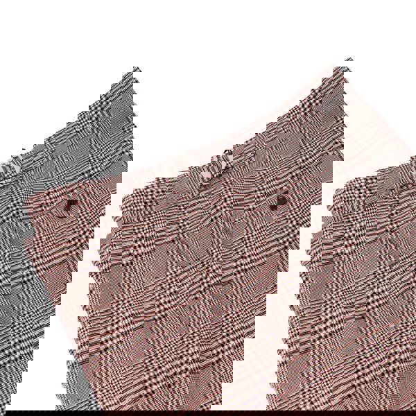 David WeJ Check Smart Trousers with Side Adjusters - Brown Orange