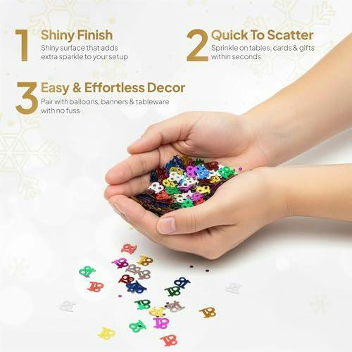 18th Birthday Multicolour Metallic Confetti Decoration Pack for Party Tables and Displays image 6