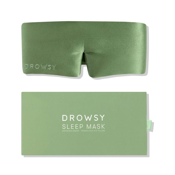 Drowsy Sleep Co Silk Sleep Mask - Pistachio Green