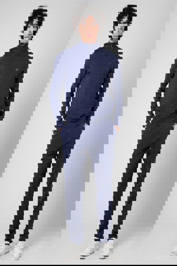 ENORSIA Elbow Patch Half Zip Sweatshirt