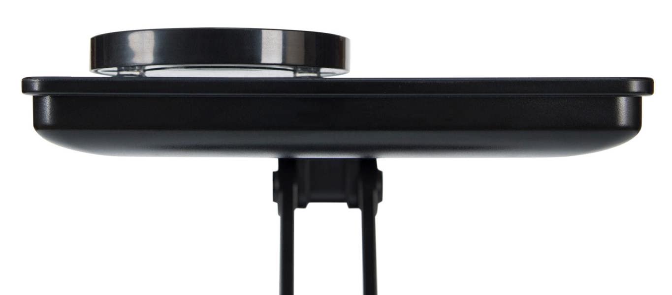 birdseye view of 24 LED Touch dimmable make up mirror with compact 10x magnification mirror attached