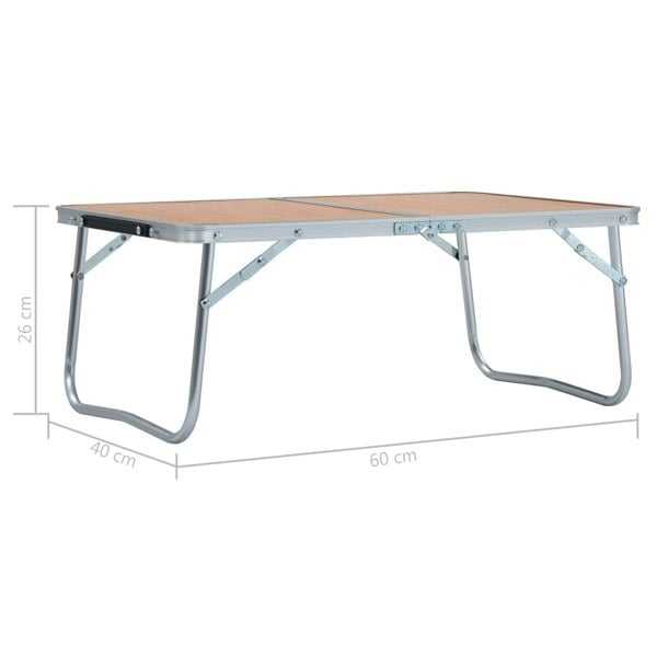Berkfield Folding Camping Table Brown Aluminium 60x40 cm