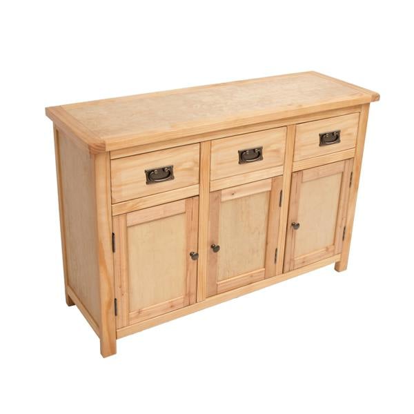 Cabinet Bits Lugo Waxed 3 Drawer 3 Door Sideboard Brass Drop Handle