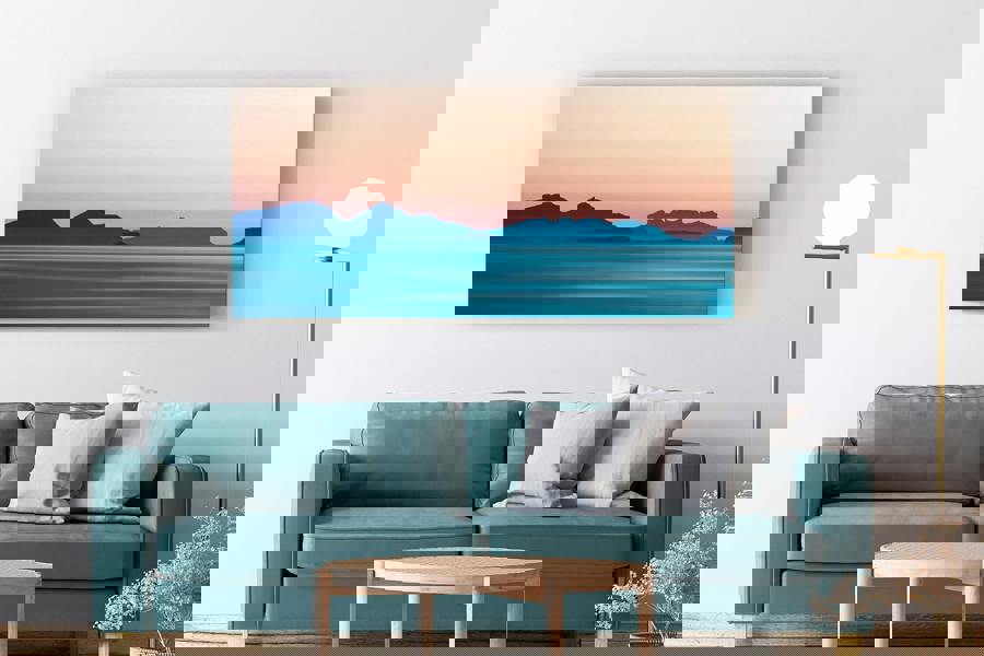 abstract coastal landscape wall art print on canvas