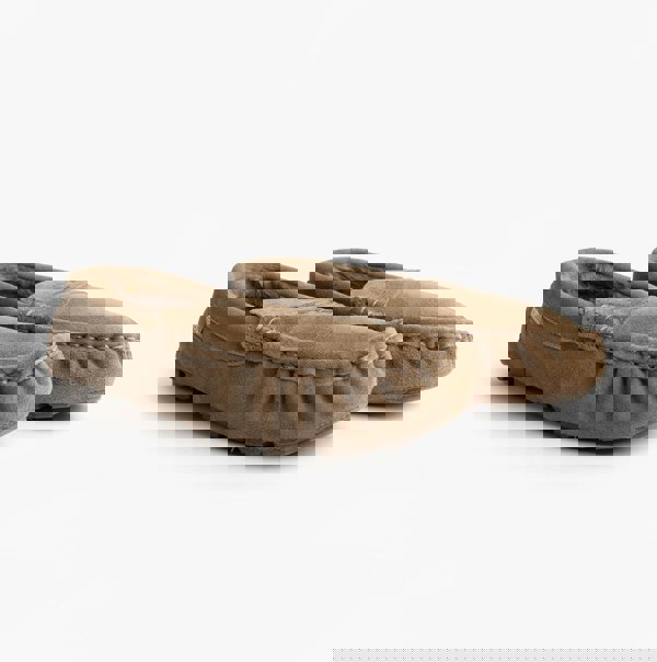 Totes Isotoner SUEDE CLASSIC Moccasin Slippers Mens Sand