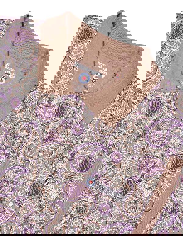 Lambretta Mens Classic Paisley Print Mod Retro Ska Casual Polo