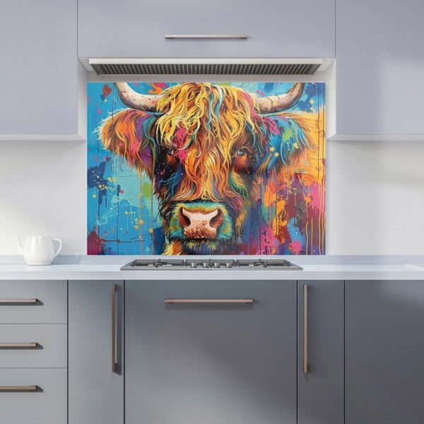 Warren Reed - Designer Splashart Highland Cow Kitchen Splashback