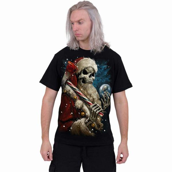Spiral Direct CANDY CANE SANTA - T-Shirt Black