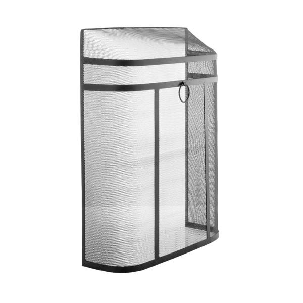 Leecroft Black Heavy Duty Fire Screen 28'' - One Colour