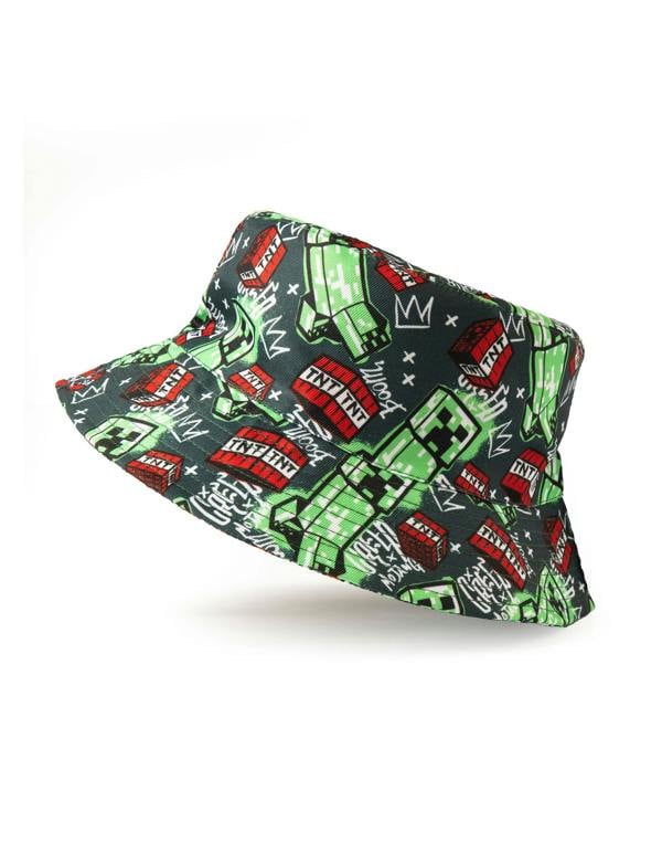 Minecraft Unisex Kids Multicoloured Creeper Bucket Hat (One Size)