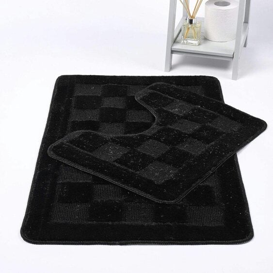 Night Zone Square Bath Mat – Soft Absorbent Non-Slip Bathroom Rug