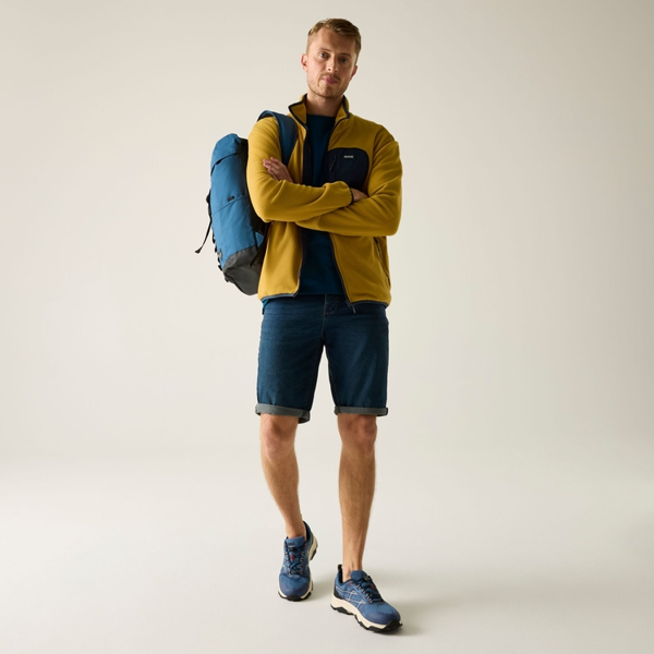Regatta Mens Frankie Full Zip Fleece Jacket - Wood Brown/Navy