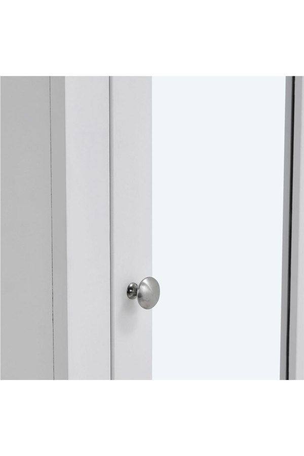 Living and Home White Slim Tall Cabinet with Mirror Door