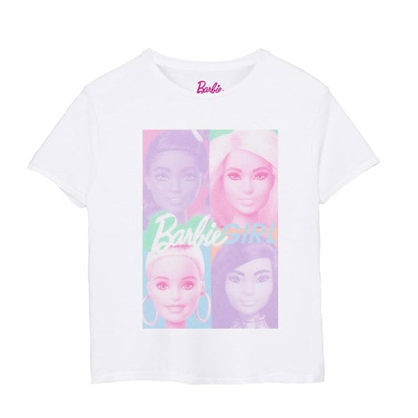 Barbie Girls Colour Block T-Shirt - White/Pink/Purple