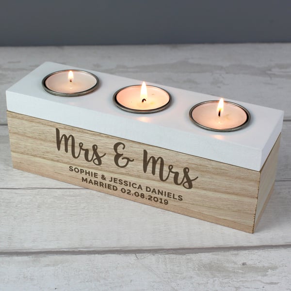 Personalised Memento Company Personalised Triple Tea Light Box