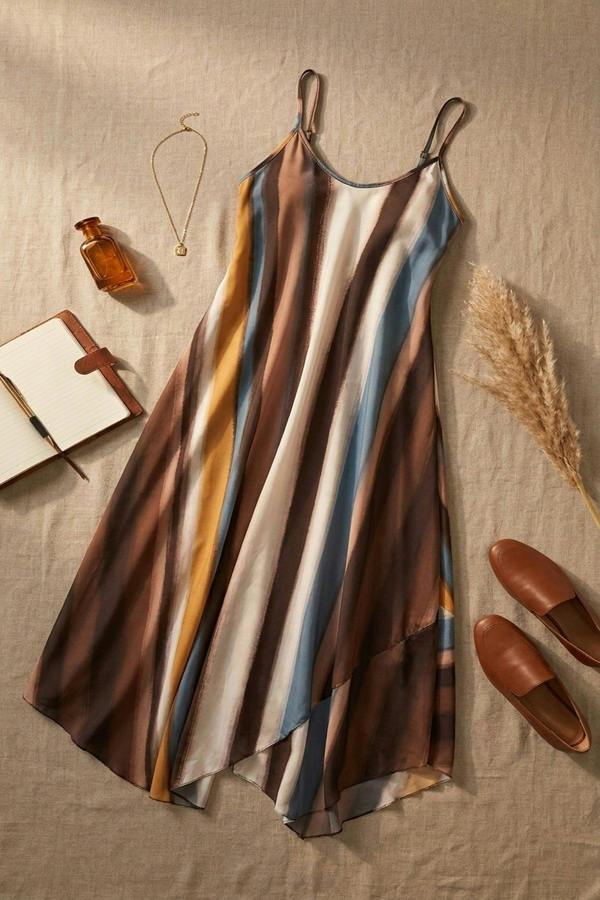 Naela Strappy Printed Maxi Dress - Brown