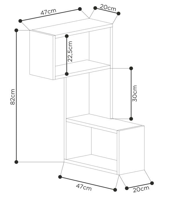 Decortie Part 3-Tier Wall Mounted Corner Shelf Modern Organizer Ancient 82cm