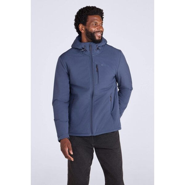 Mountain Warehouse Mens Charleston Faux Fur Lined Soft Shell Jacket - Navy