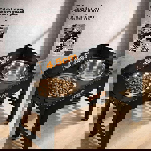 Skylos Elevated Pet Feeder Double Raised Dog Bowls 6 Height Food Water Feeding