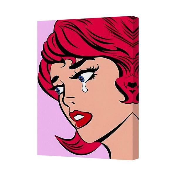 Benjamin Tate Design Pop Art Canvas Print Crying Girl Wall Art Roy Lichtenstein Style