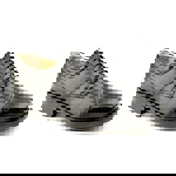 Roamers Mens Plain Leather Capped Gibson Formal Shoes - Black