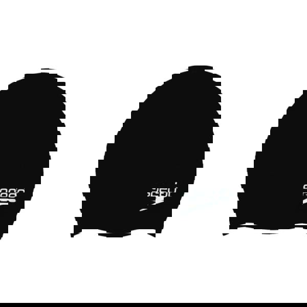 Black Speedo junior plain moulded silicone cap with white logo