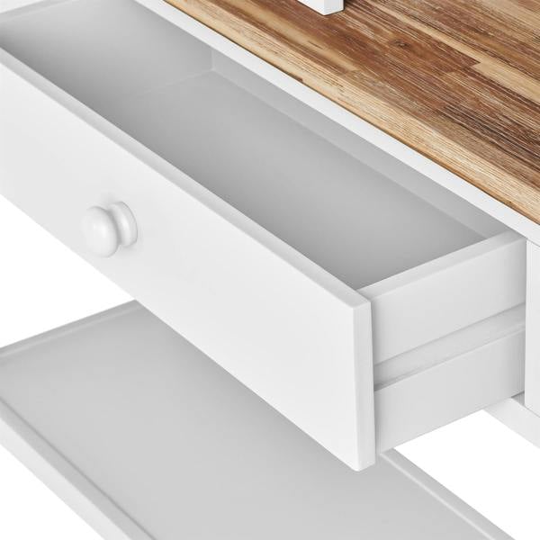 Statement Furniture Florence Console Table and Hutch, Display Cabinet with Shelves