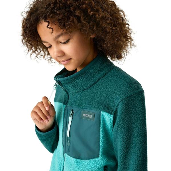 Regatta Childrens/Kids Frankie Colour Block Fleece Jacket - Mediterranea/Turquoise - 
