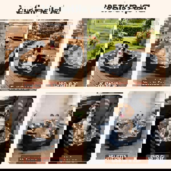 Skylos Orthopedic Pet Bed Non-Slip Corduroy Flannel for Small Large Dogs Durable