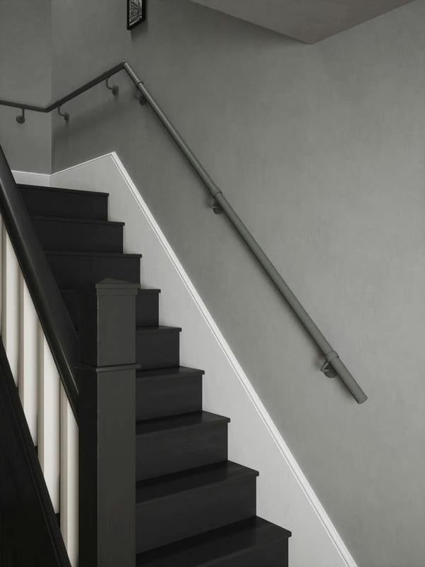 Handrails Direct Luddington Textured Grey Quarter Landing Handrail