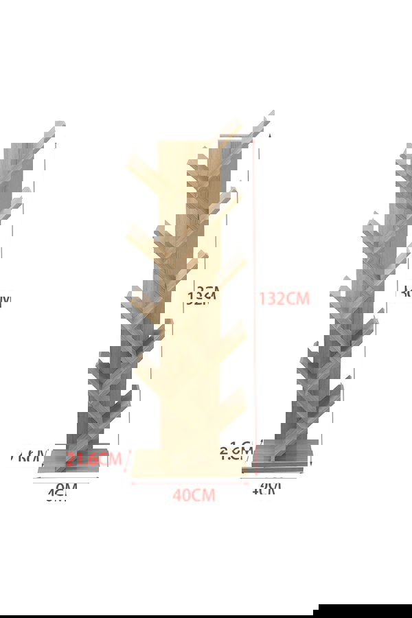 Living and Home 9 Tier Rustic Standing Tree Bookshelf