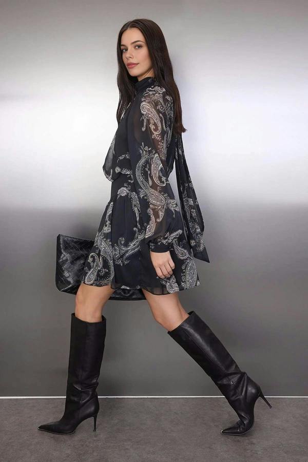 WOVCOR Mini Chiffon Lined Woven Dress