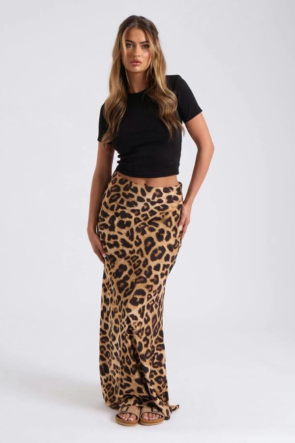 Urban Bliss Leopard Bias Cut Maxi Skirt