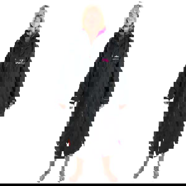 Black waterproof wetsuit with pink accents and synthetic lambswool lining