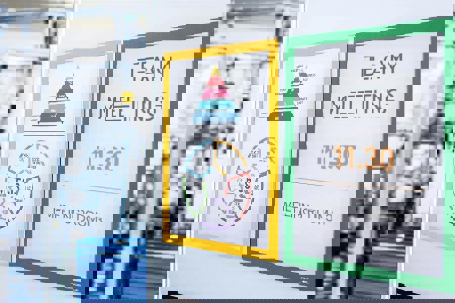 Durable DURAFRAME Magnetic Document Signage Frame for Metal | 5 Pack | A4 Yellow